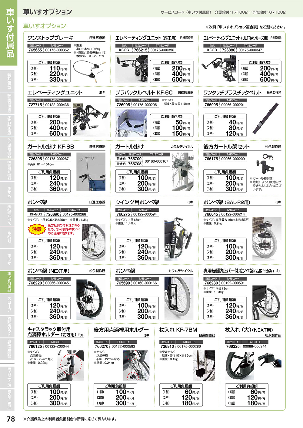 車いす・付属品
